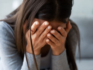 Girl Crying with Traumatic Feelings